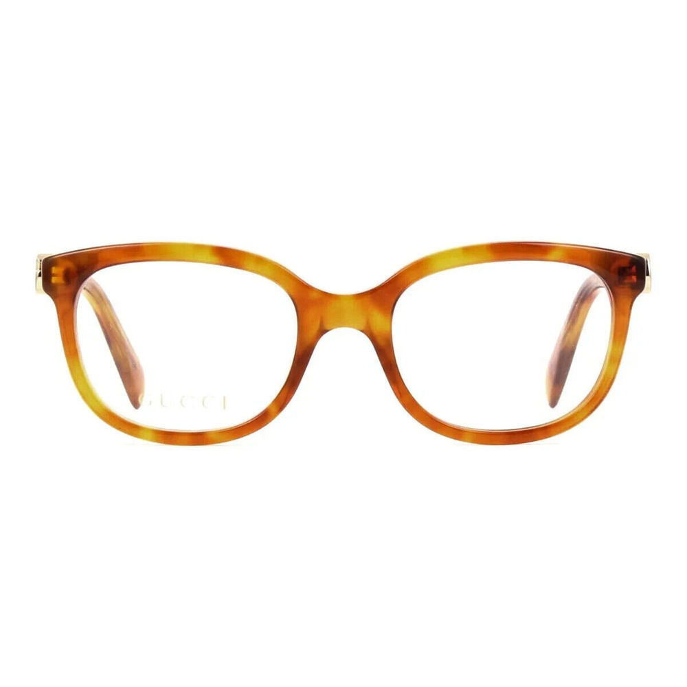 Gucci Rectangular Eyeglasses GG1075o-002 Light Havana Frame Full Rim Designer - Picture 3 of 6